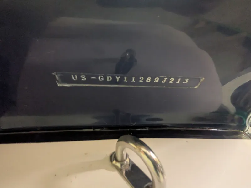 Slide: The Image of Hurricane SD2200-IO 2013 serial number on boat hull. - 8