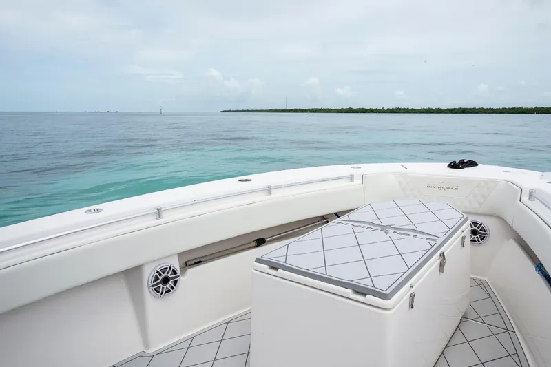 Slide: The Image of Invincible 33 Open Fisherman 2021 boat interior with ocean view. - 21