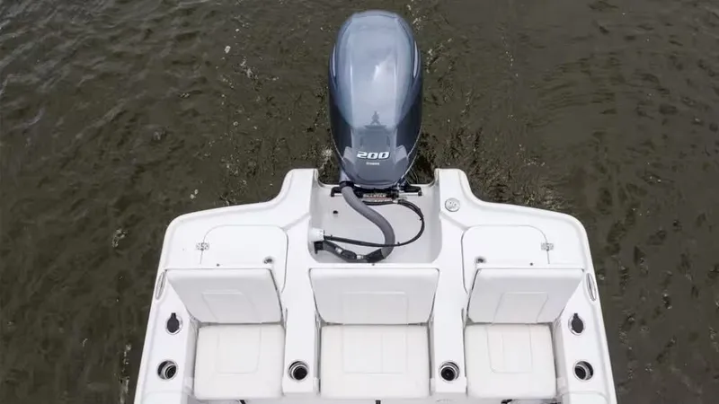 Slide: The Image of Rear view of Sea Hunt BX 22 BR boat, model year 2026. - 15