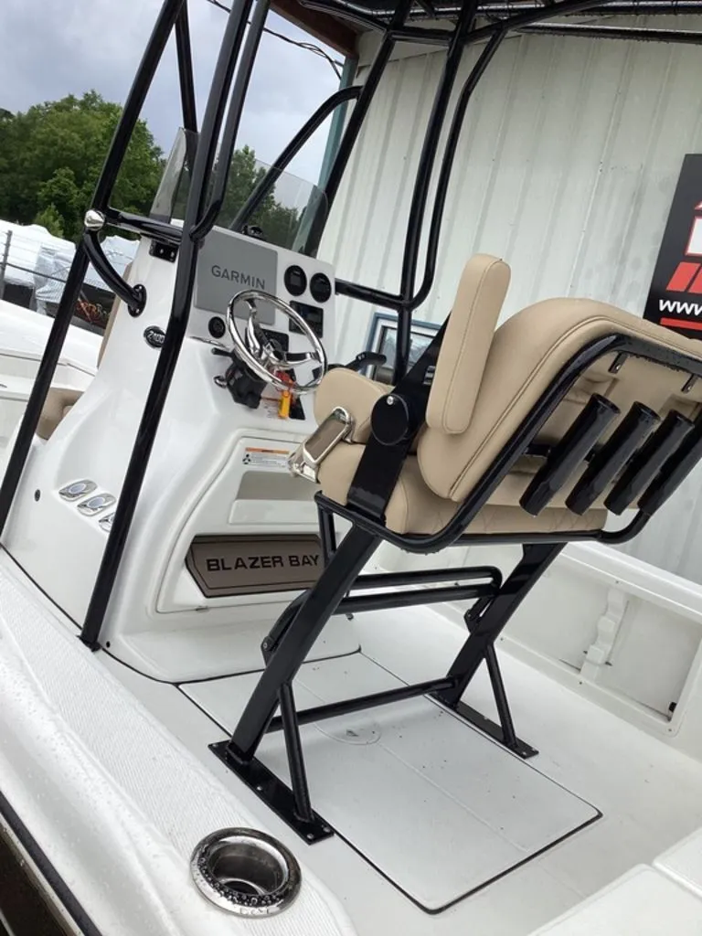 Slide: The Image of Interior view of Blazer PureBay 2400 boat, model year 2026. - 12