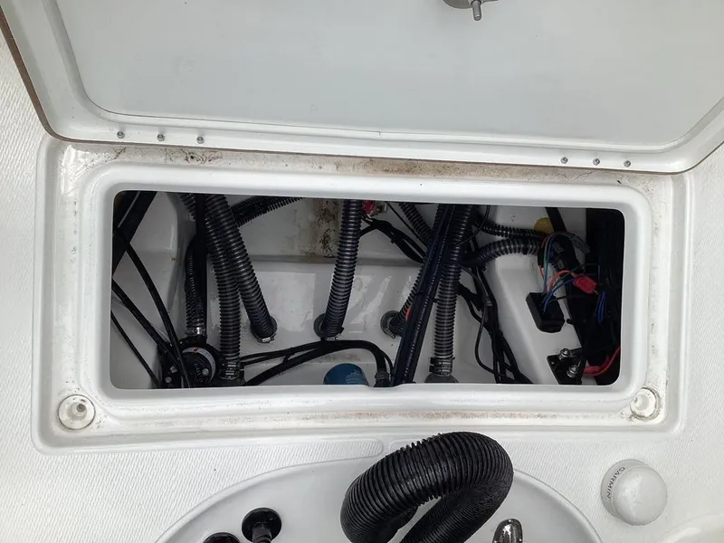 Slide: The Image of Interior view of Blazer PureBay 2400 boat compartment, model 2026. - 23