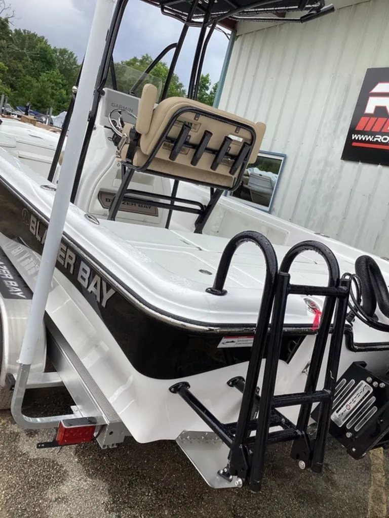 Slide: The Image of 2026 Blazer PureBay 2400 boat with ladder and seating. - 9