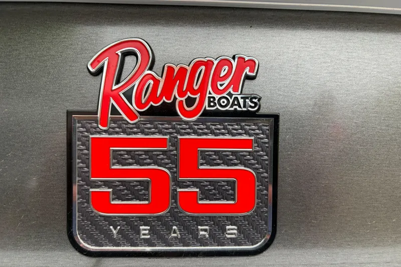 The Image of Ranger Boats 55th anniversary logo on a 2023 Ranger 220FC model. - 0