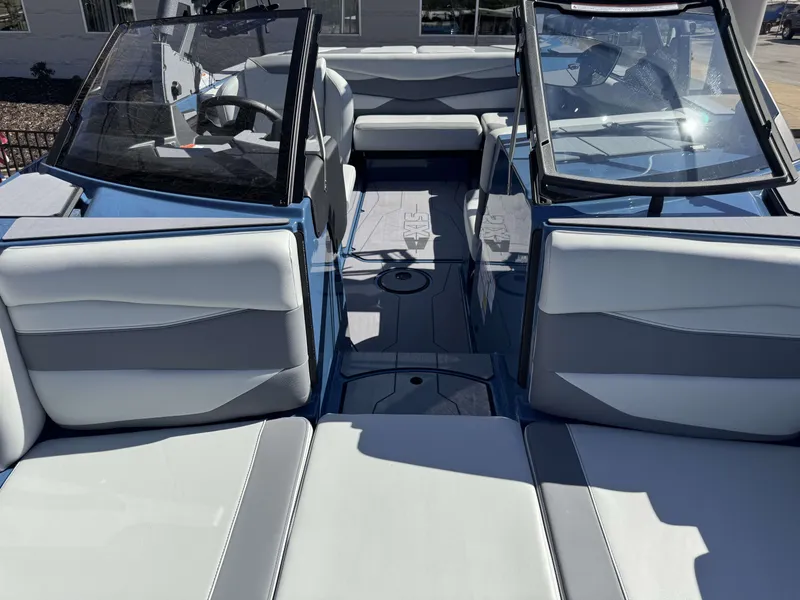 Slide: The Image of Interior of a 2026 Axis A225 boat with modern seating. - 28