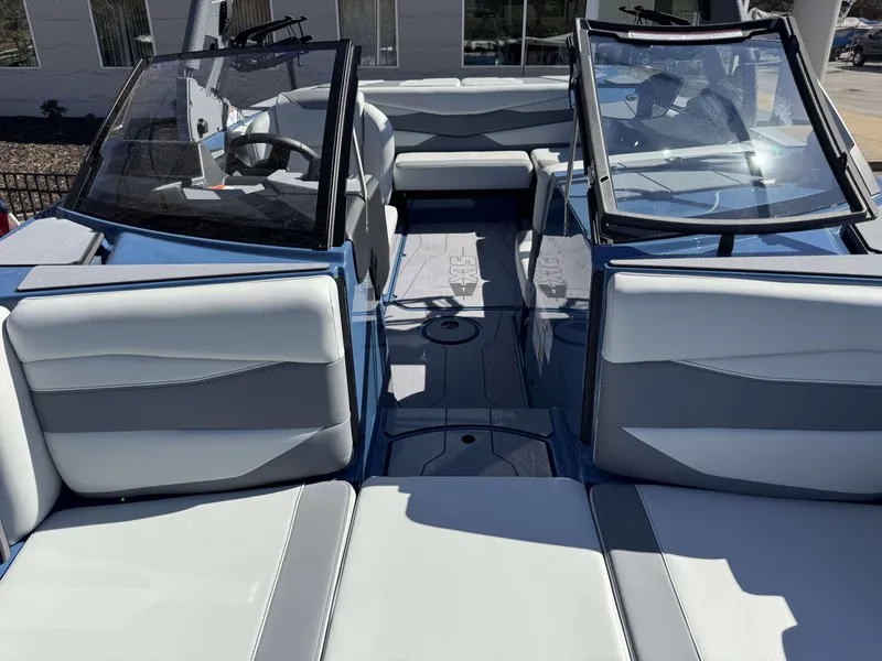 Slide: The Image of Interior of a 2026 Axis A225 boat with modern seating. - 29