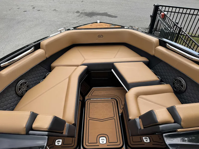 Slide: The Image of Luxurious interior of 2026 Cobalt R6 Surf with beige leather seating. - 18