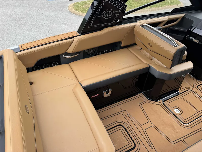 Slide: The Image of Luxurious interior of the 2026 Cobalt R6 Surf boat. - 4