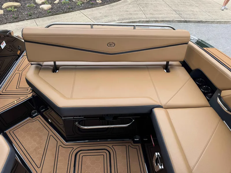 Slide: The Image of Interior of 2026 Cobalt R6 Surf with beige leather seating. - 5