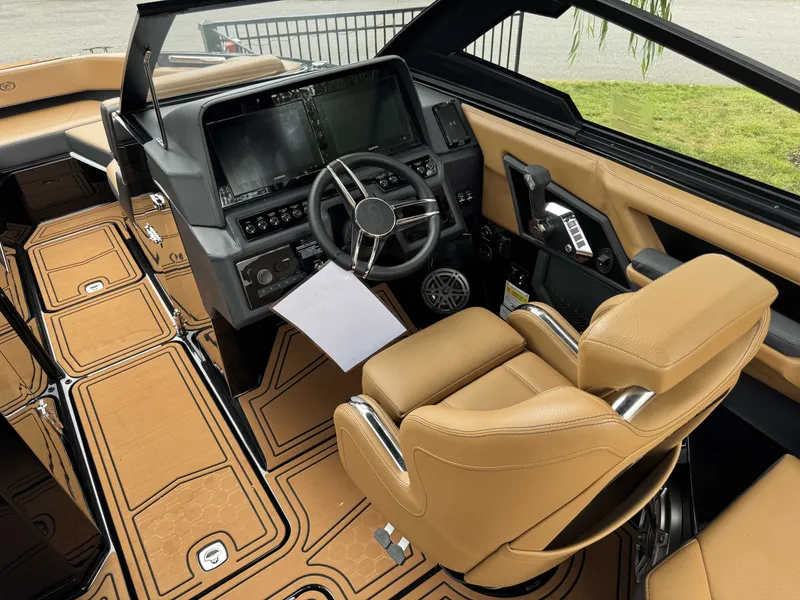 Slide: The Image of Interior of 2026 Cobalt R6 Surf with modern cockpit and leather seats. - 7