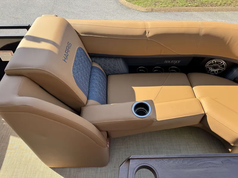 Slide: The Image of Luxurious seating in the 2026 Harris Solstice 230 SLDH boat. - 8