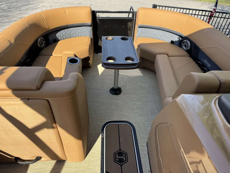 Slide: The Image of Interior of 2026 Harris Solstice 230 SLDH with luxurious seating. - 9