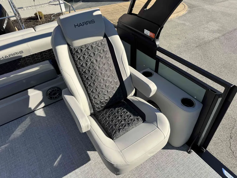 Slide: The Image of Luxurious seating in the 2026 Harris Solstice 230 SLDH boat. - 17