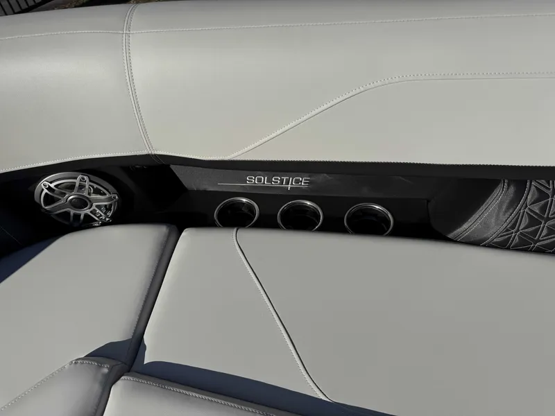Slide: The Image of Interior of 2026 Harris Solstice 230 SLDH with speaker and upholstery. - 23
