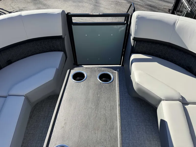 Slide: The Image of Interior of 2026 Harris Solstice 230 SLDH with gray seating. - 24