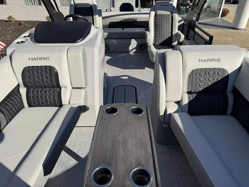 Slide: The Image of Interior of 2026 Harris Solstice 230 SLDH with luxurious seating. - 27
