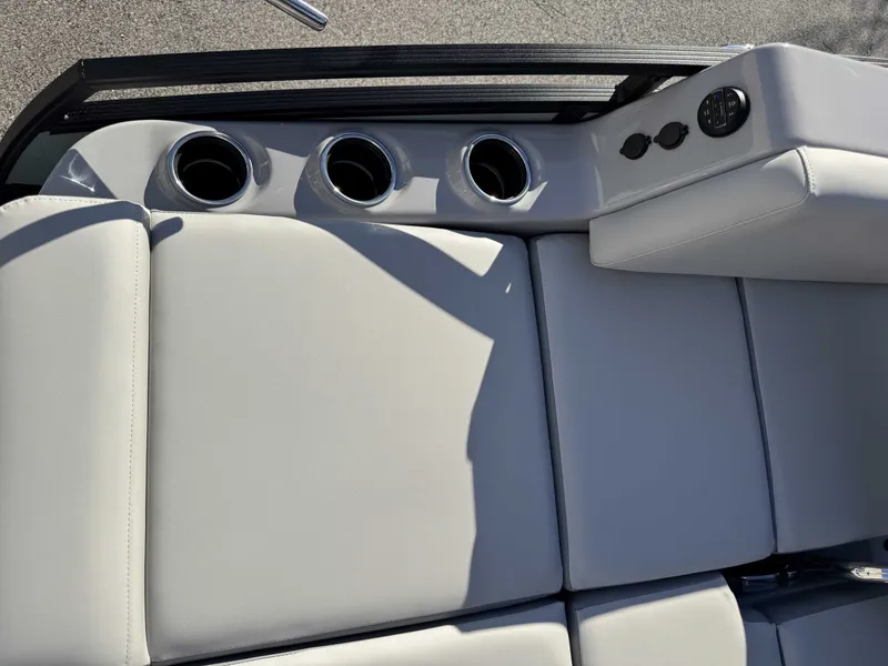 Slide: The Image of Interior of 2026 Harris Solstice 230 SLDH with cup holders. - 7