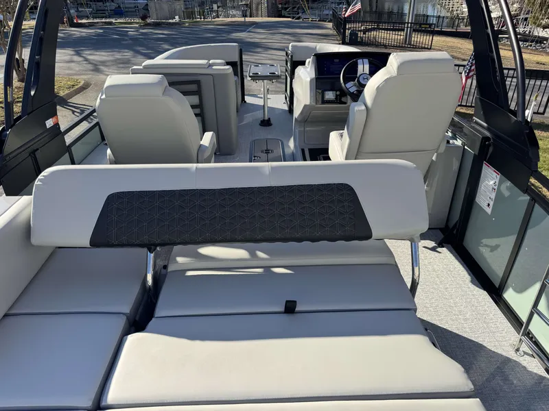 Slide: The Image of Interior of 2026 Harris Solstice 230 SLDH with luxurious seating. - 8
