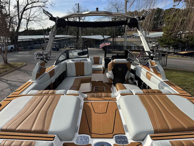 Slide: The Image of Interior of 2026 Malibu Wakesetter 22 LSV with luxurious upholstery. - 25