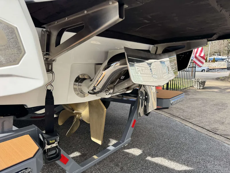 Slide: The Image of Rear view of 2026 Malibu Wakesetter 22 LSV with propeller and Power Wedge. - 35