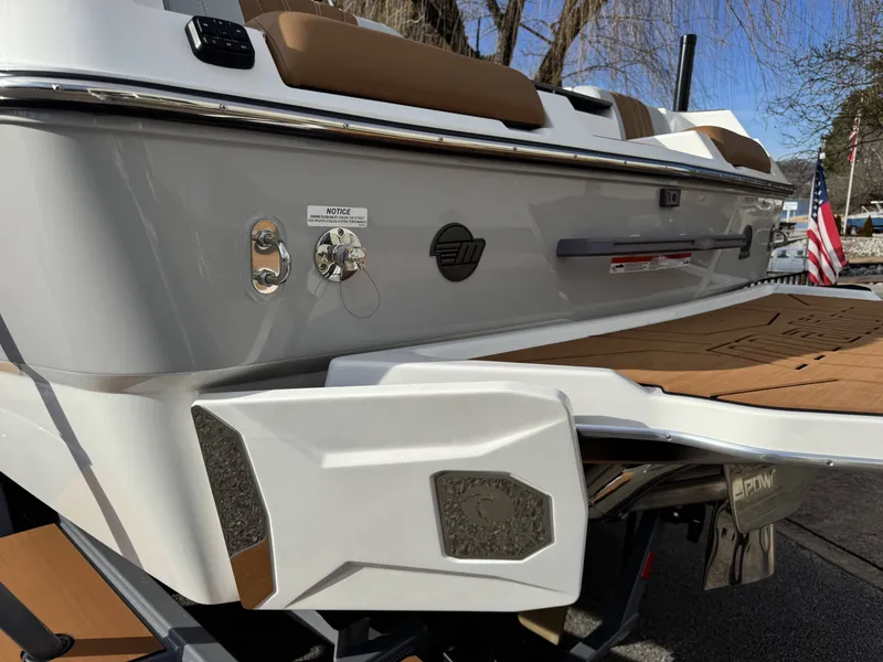 Slide: The Image of 2026 Malibu Wakesetter 22 LSV boat rear with teak platform. - 5