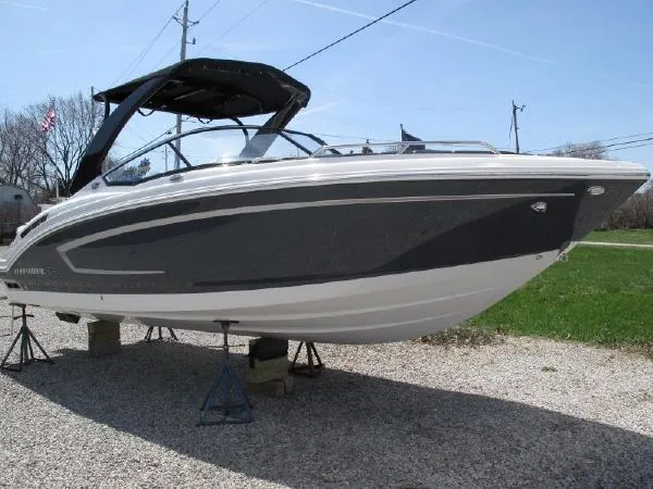 The Image of 2023 SAMPLE New Boat on stands outdoors. - 1