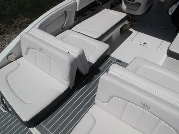 Slide: The Image of Interior of a modern boat with white seating, 2023 model. - 15