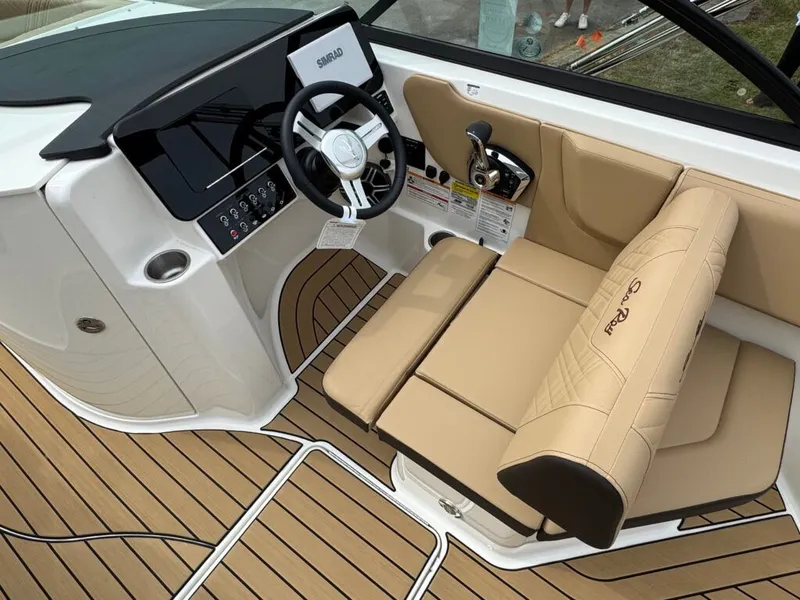 Slide: The Image of Interior of 2026 Sea Ray SDO 230 boat with modern cockpit. - 23