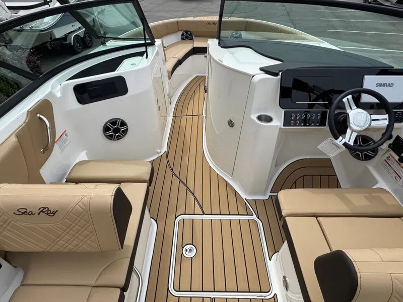 Slide: The Image of Interior of 2026 Sea Ray SDO 230 yacht with luxurious features. - 24