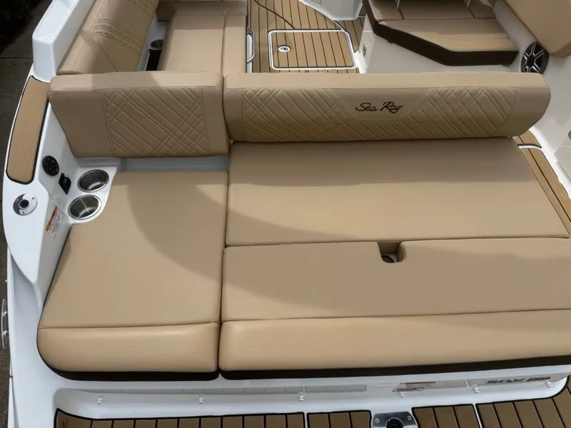 Slide: The Image of Luxurious lounging area on Sea Ray SDO 230 boat, model year 2026. - 7