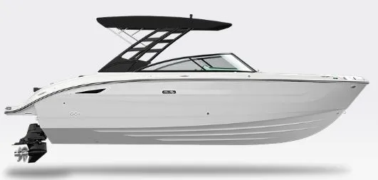 The Image of 2026 Sea Ray SDX270 boat with black canopy. - 1
