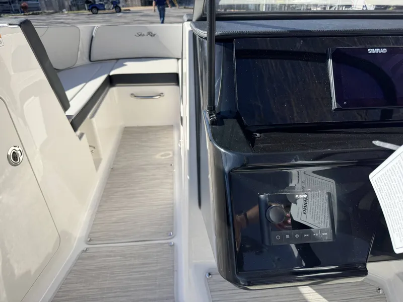 Slide: The Image of Interior of 2026 Sea Ray SPO210 yacht with modern features. - 13