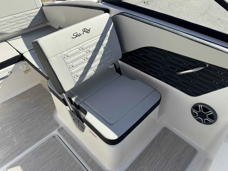 Slide: The Image of Interior of Sea Ray SPO210 boat, seating area, year 2026. - 22