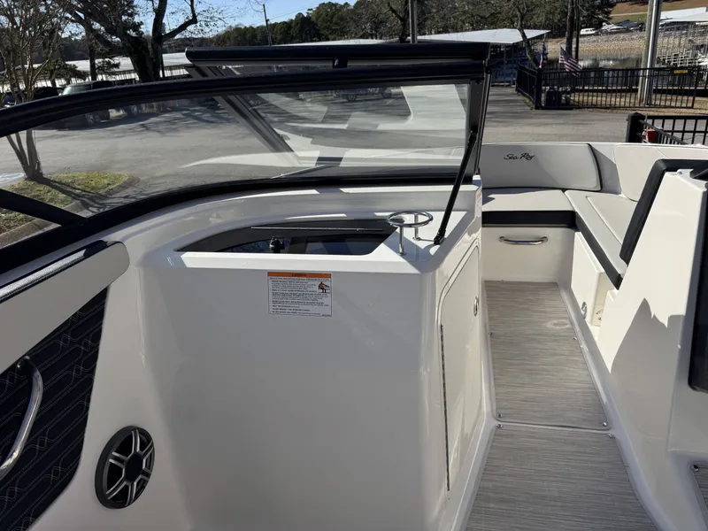 Slide: The Image of Interior of 2026 Sea Ray SPO210 boat with seating area. - 24
