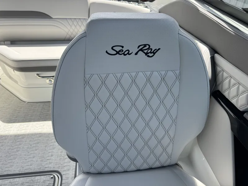 Slide: The Image of Luxurious seating in Sea Ray SXO260 boat, model year 2026. - 11