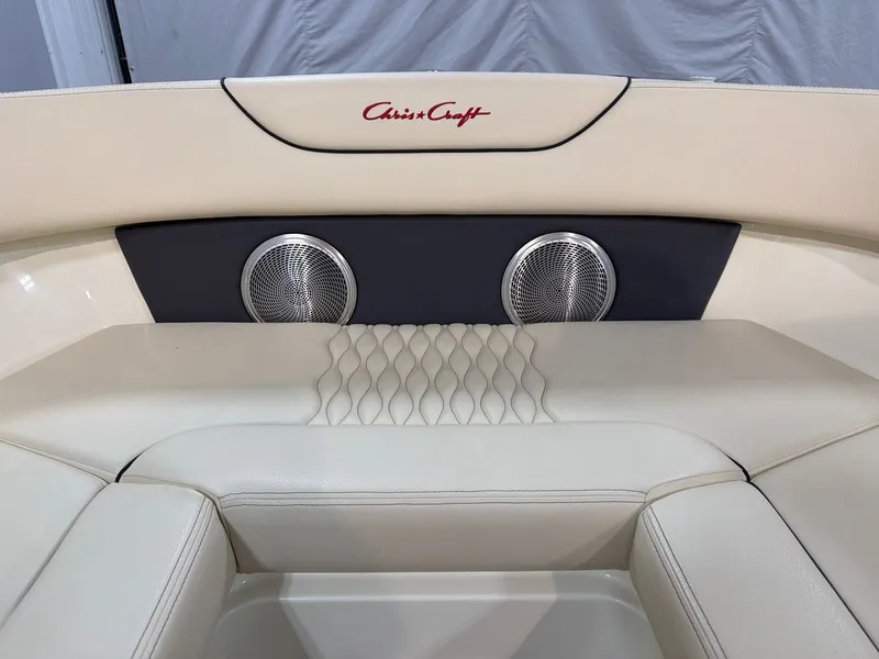 Slide: The Image of Interior of 2026 Chris-Craft Sportster 28 featuring elegant speakers. - 9
