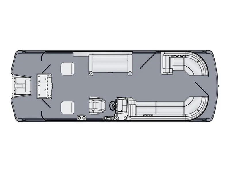 The Image of Floor plan of the 2025 Harris Cruiser 230 FC pontoon boat. - 0