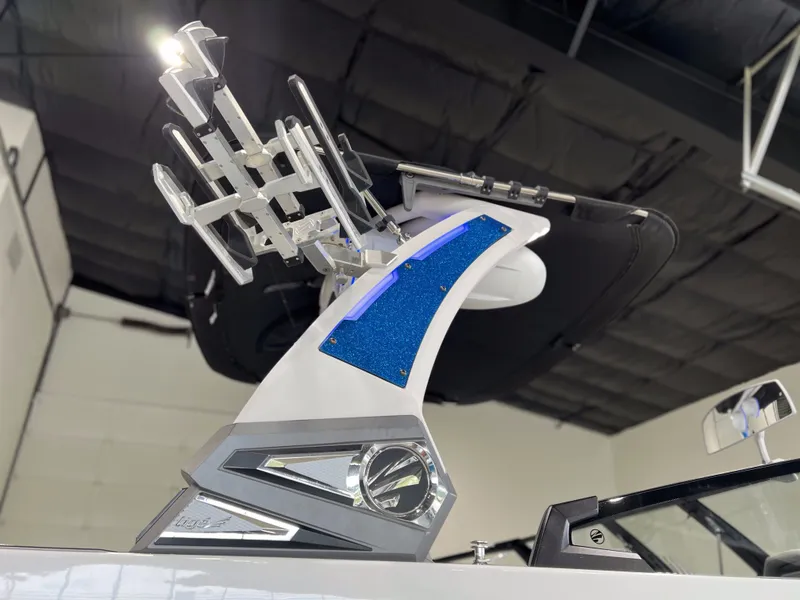 Slide: The Image of Tigé 25ZX 2021 boat tower with blue accent and light. - 8