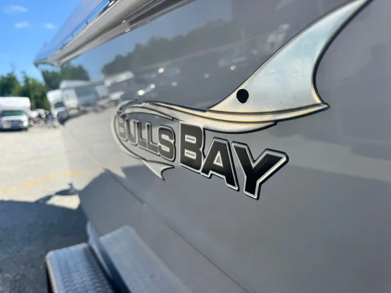 Slide: The Image of Close-up of Bulls Bay 230 Center Console logo, 2024 model. - 5