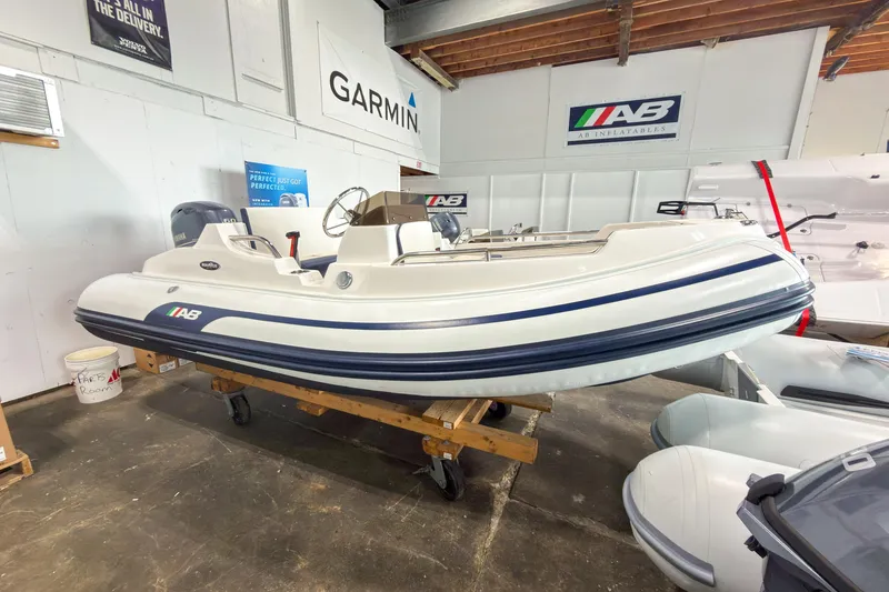 The Image of 2023 AB Inflatables Nautilus 13 boat displayed in showroom with Yamaha engine. - 17