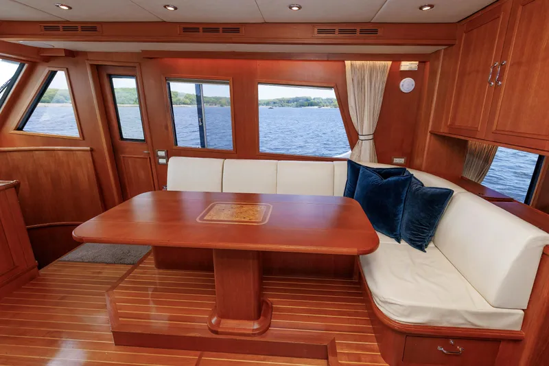Slide: The Image of Luxurious interior of 2007 Grand Banks 59 Aleutian RP yacht with elegant wood finishes. - 40