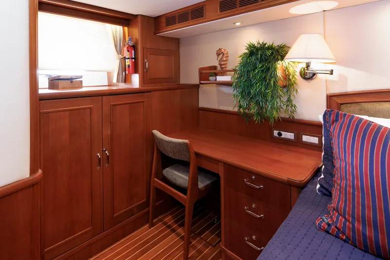 Slide: The Image of Luxurious wooden interior of 2007 Grand Banks 59 Aleutian RP yacht cabin. - 57