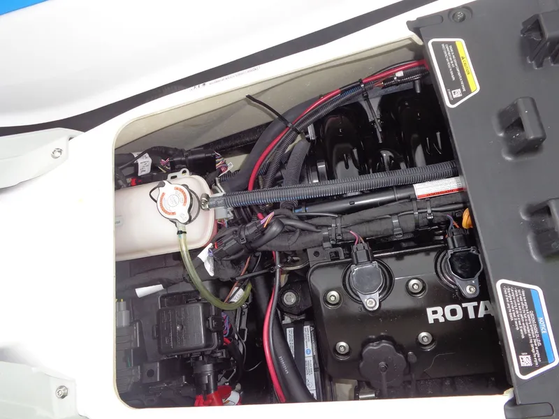 Slide: The Image of Engine compartment of 2023 Sea-Doo FishPro Sport with iDF iBR Sound System. - 23