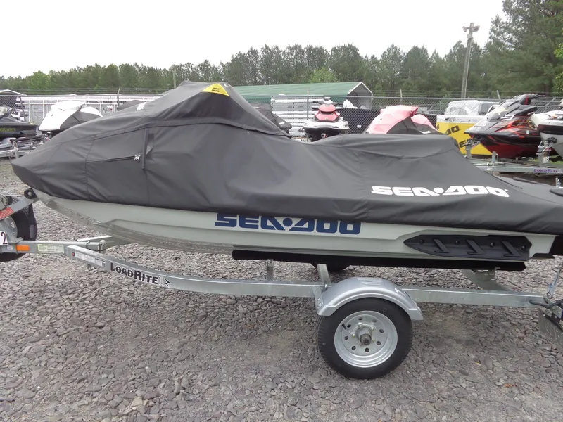 Slide: The Image of 2023 Sea-Doo FishPro Sport 170 on trailer with cover. - 30