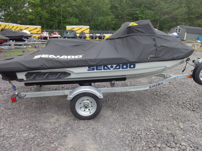 Slide: The Image of 2023 Sea-Doo FishPro Sport 170 on trailer, covered, parked outdoors. - 32