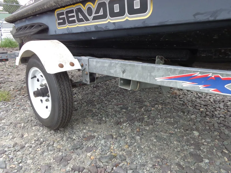 Slide: The Image of 2007 Sea-Doo RXT on trailer, close-up of wheel. - 27