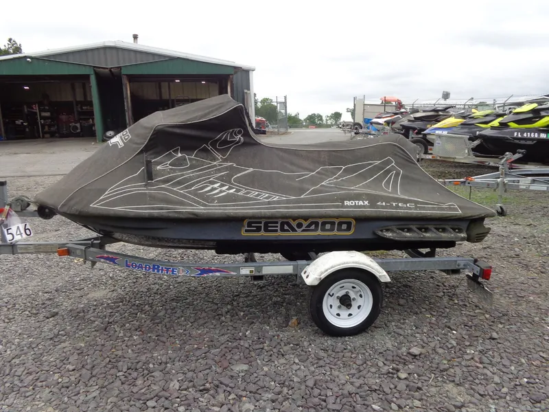 Slide: The Image of 2007 Sea-Doo RXT™ jet ski on trailer with cover. - 28