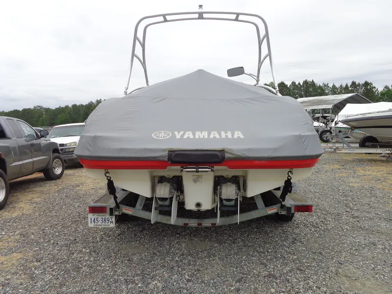 Slide: The Image of Rear view of a 2008 Yamaha AR210 boat with cover. - 4