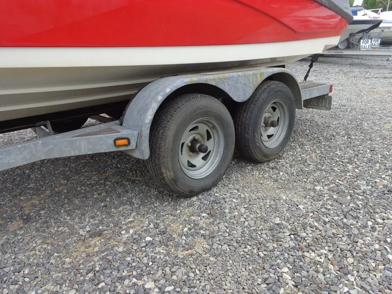 Slide: The Image of 2008 Yamaha AR210 boat on trailer with dual tires. - 5