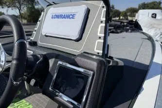 Slide: The Image of 2026 Ranger Z519R boat dashboard with Lowrance navigation system. - 89