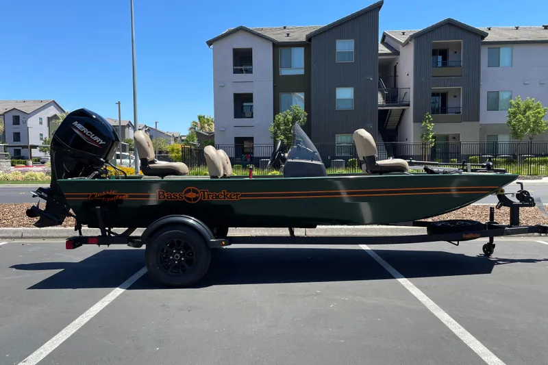 The Image of 2026 Tracker Bass Tracker Classic Limited boat parked in urban setting, side view. - 0